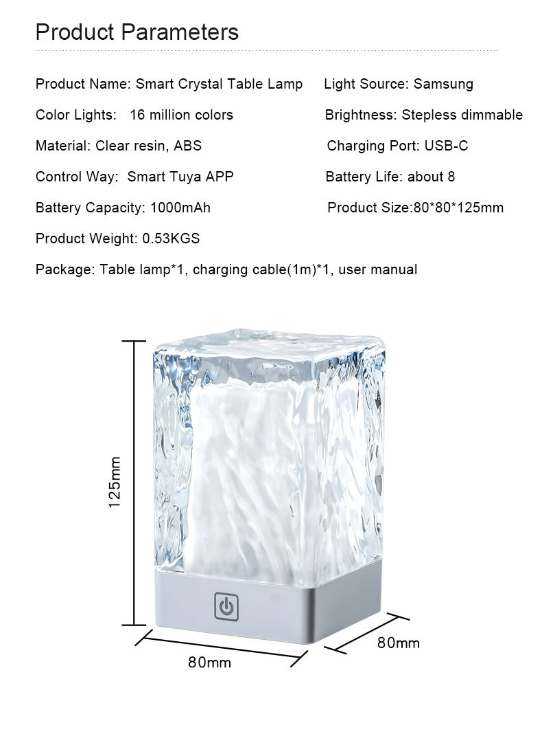 Crystal Table Lamp | LED Crystal Table Lamp | Smart Table Lamp
