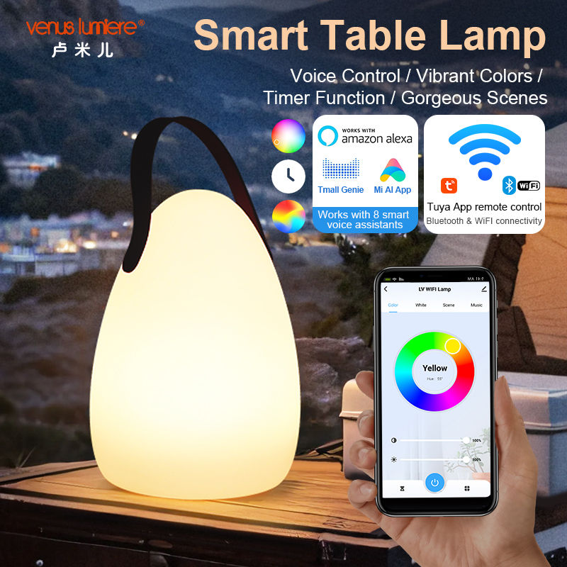 Portable LED Egg Lantern Tuya Bluetooth WiFi Smart Table Lamp