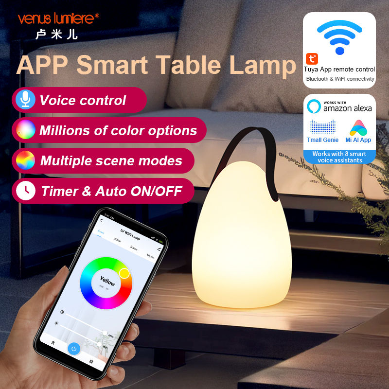 Portable LED Egg Lantern Tuya Bluetooth WiFi Smart Table Lamp