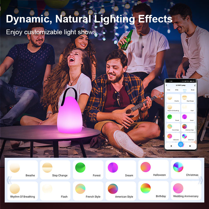 Portable LED Egg Lantern Tuya Bluetooth WiFi Smart Table Lamp