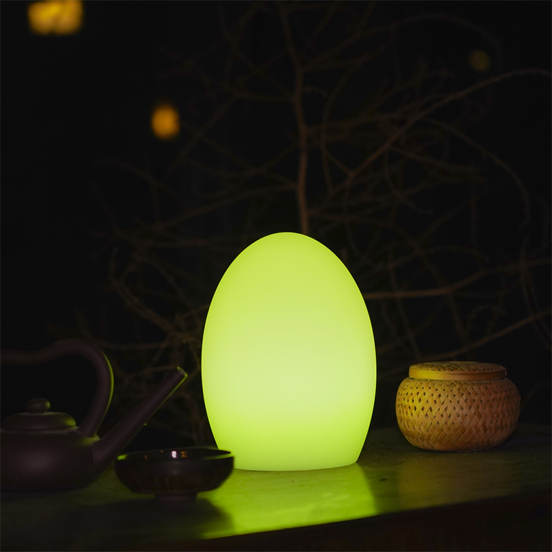 Cordless Egg-shaped LED Light Table Lamp Creates Ambiance with Wireless Convenience